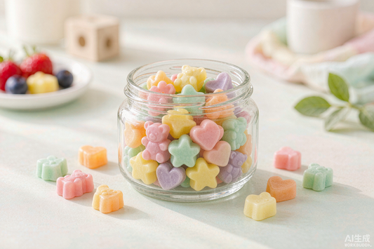 Colorful focus gummies for kids