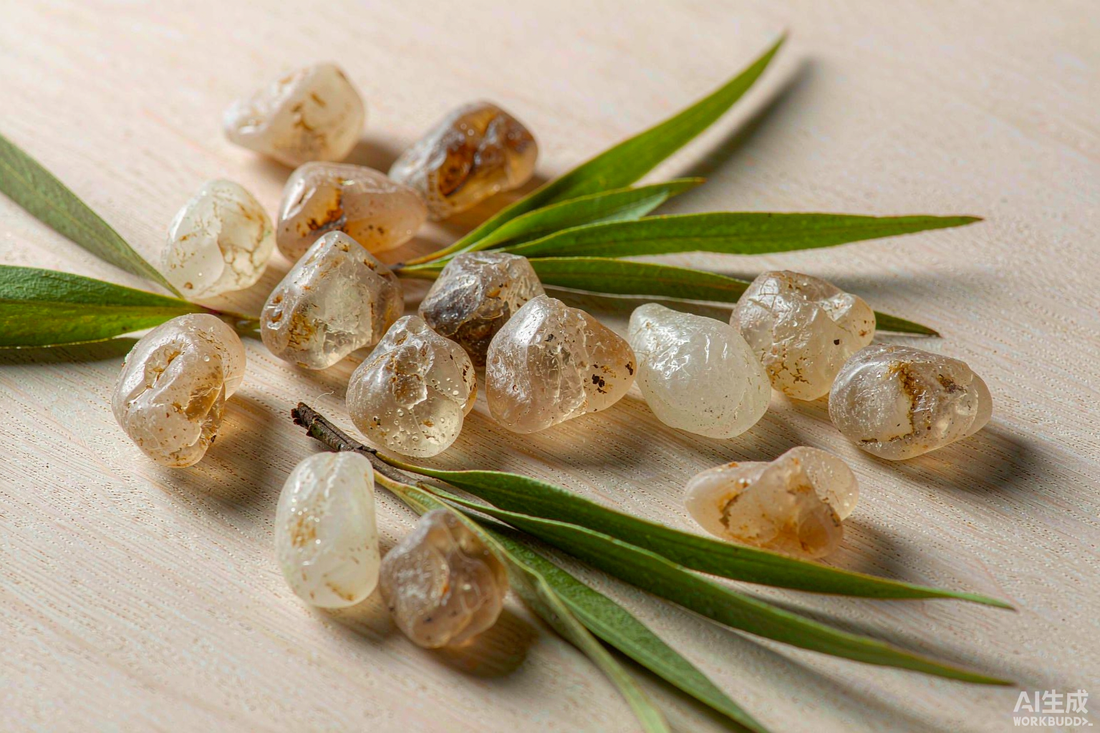 Boswellia serrata frankincense resin and leaves