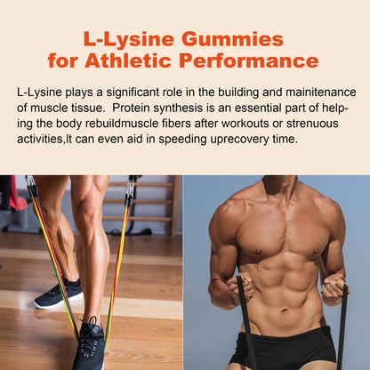 L-Lysine 1000mg Essential Amino Acid Supplement Gummies for Kids and Adults