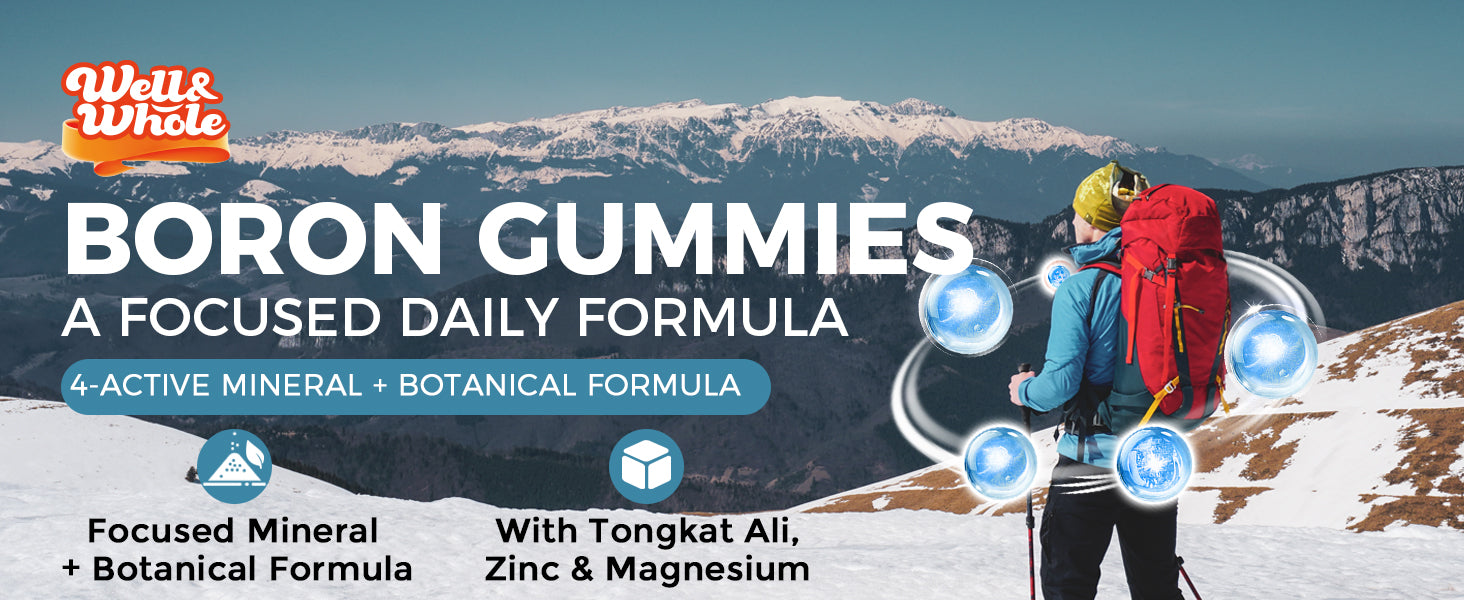 Boron Gummies with Zinc & Magnesium, Sugar-Free, 60 Counts product and lifestyle image