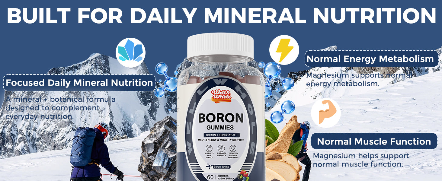 Boron Gummies with Zinc & Magnesium, Sugar-Free, 60 Counts product and lifestyle image
