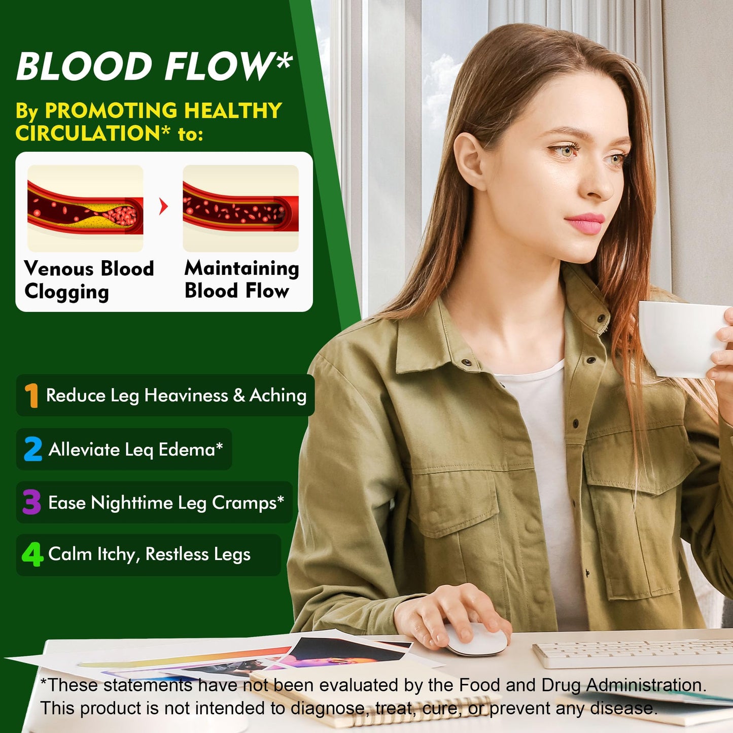 reduce leg heaviness & aching