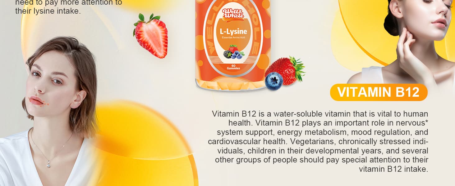 L-Lysine 1000mg Essential Amino Acid Supplement Gummies for Kids and Adults