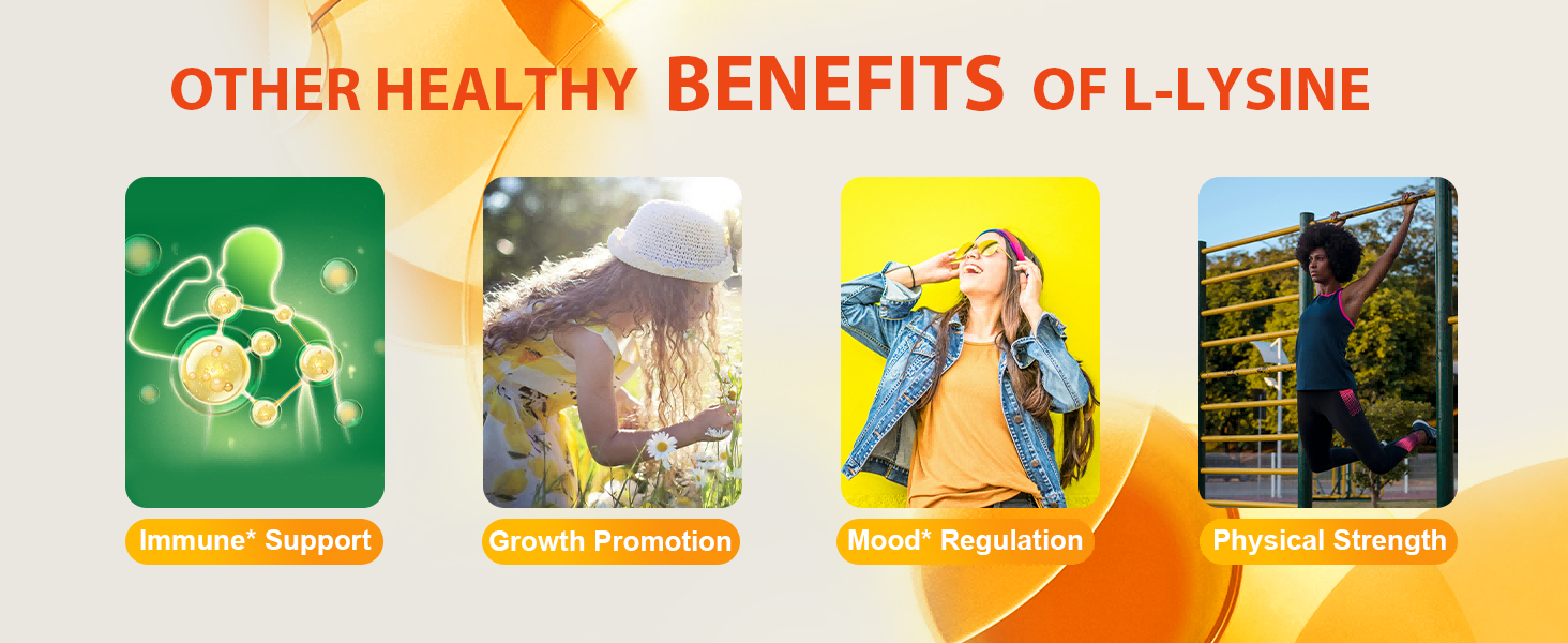 L-Lysine 1000mg Essential Amino Acid Supplement Gummies for Kids and Adults