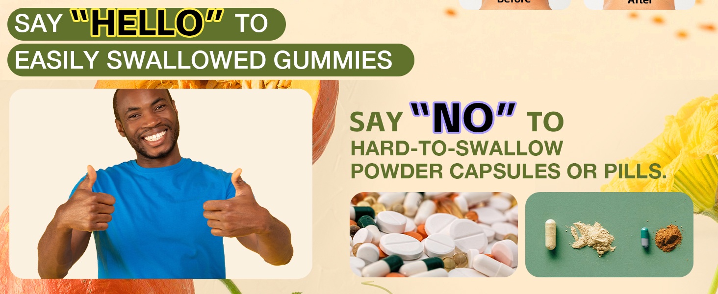 Pumpkin Seed Oil Gummies with Saw Palmetto for Men and Women with Immune Support and Hair Growth